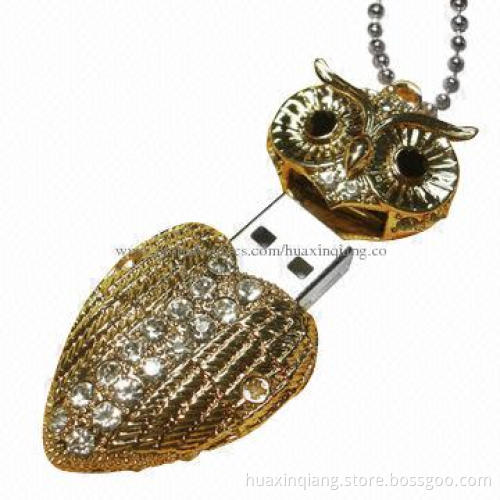 Diamond USB Flash Drive, Metal+Diamond Housing, 5-year Warranty, USB 2.0/3.0